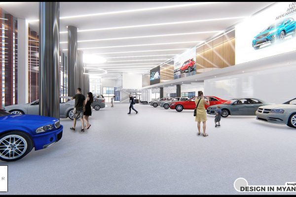 Automobile Showroom + Office + Accommodation Area in Mandalay