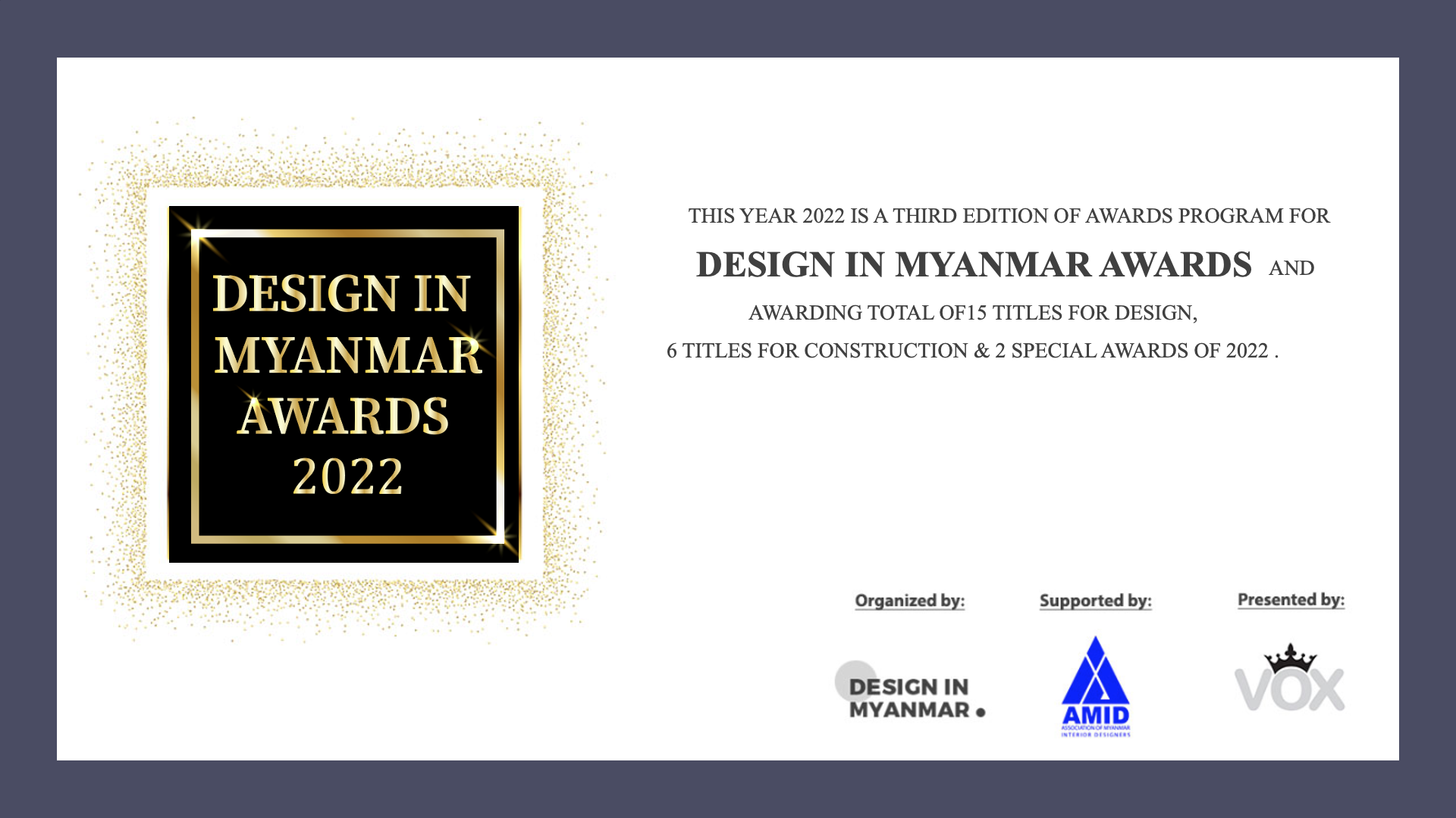 DESIGN IN MYANMAR AWARDS 2022